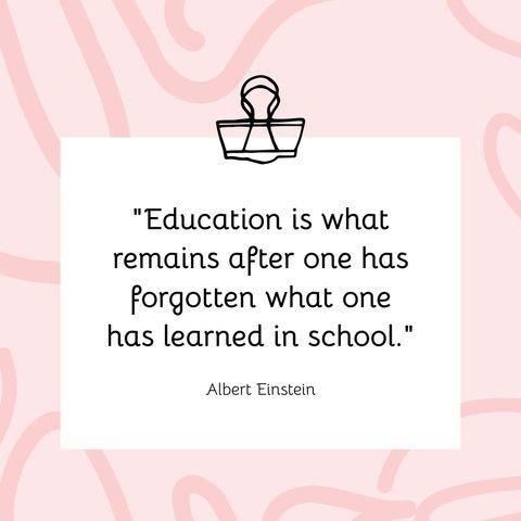 Inspirational education quote by Albert Einstein in minimal aesthetic design