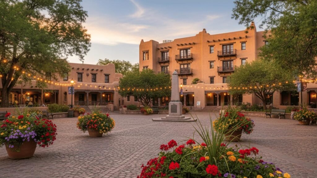 Adobe architecture in Santa Fe, New Mexico for solo travel.