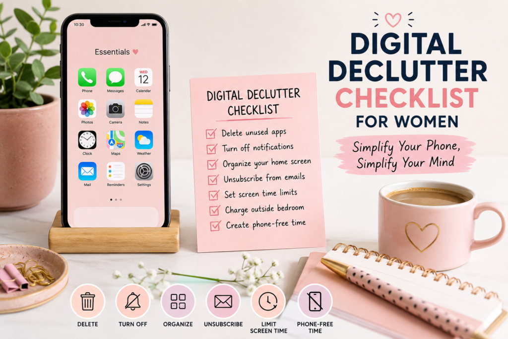 Digital Declutter Checklist for Women: Clean Your Phone